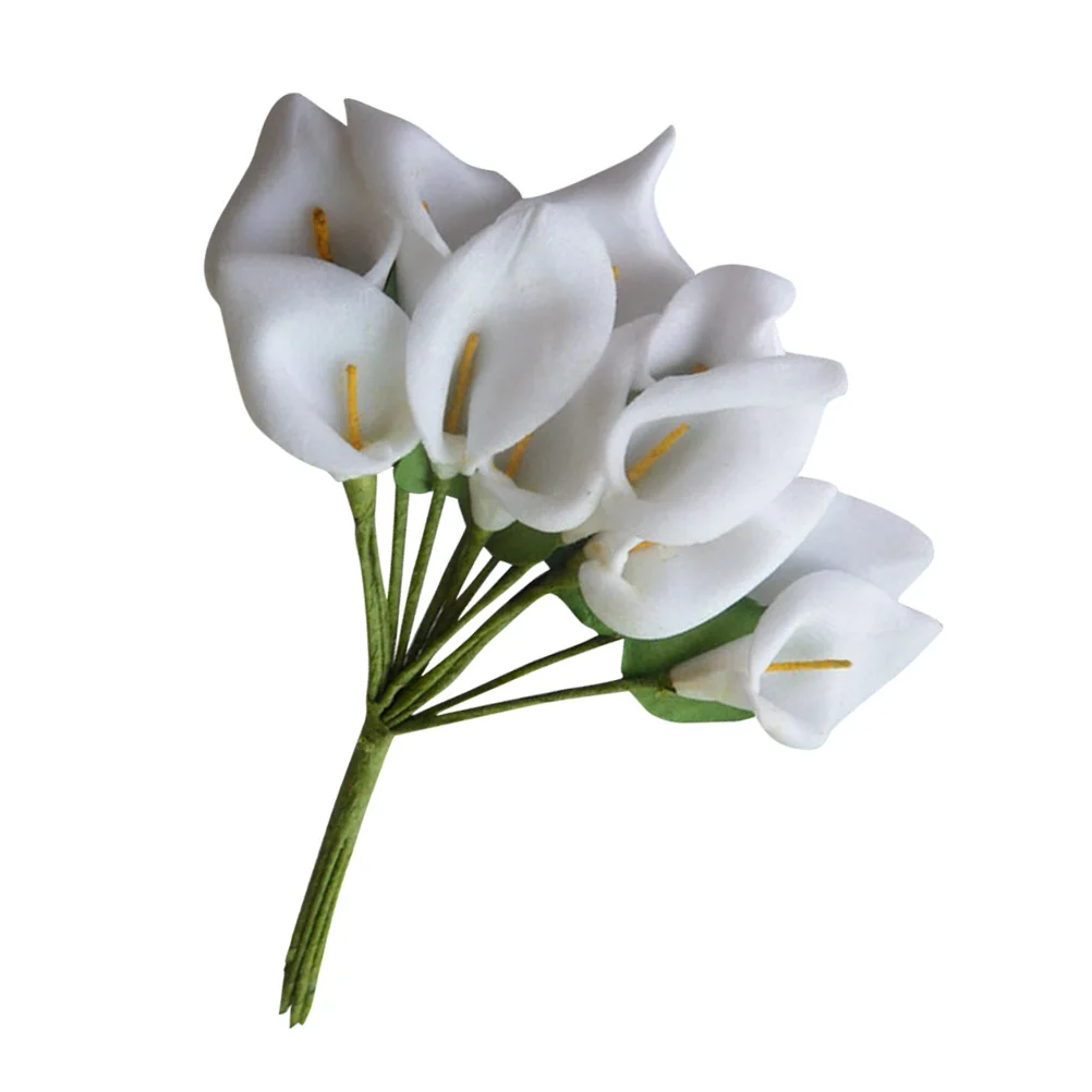 

12pcs Artificial Lily Flowers Real Touch Waterproof Heat Resistant Wedding Home Decoration Festival Fake Plants