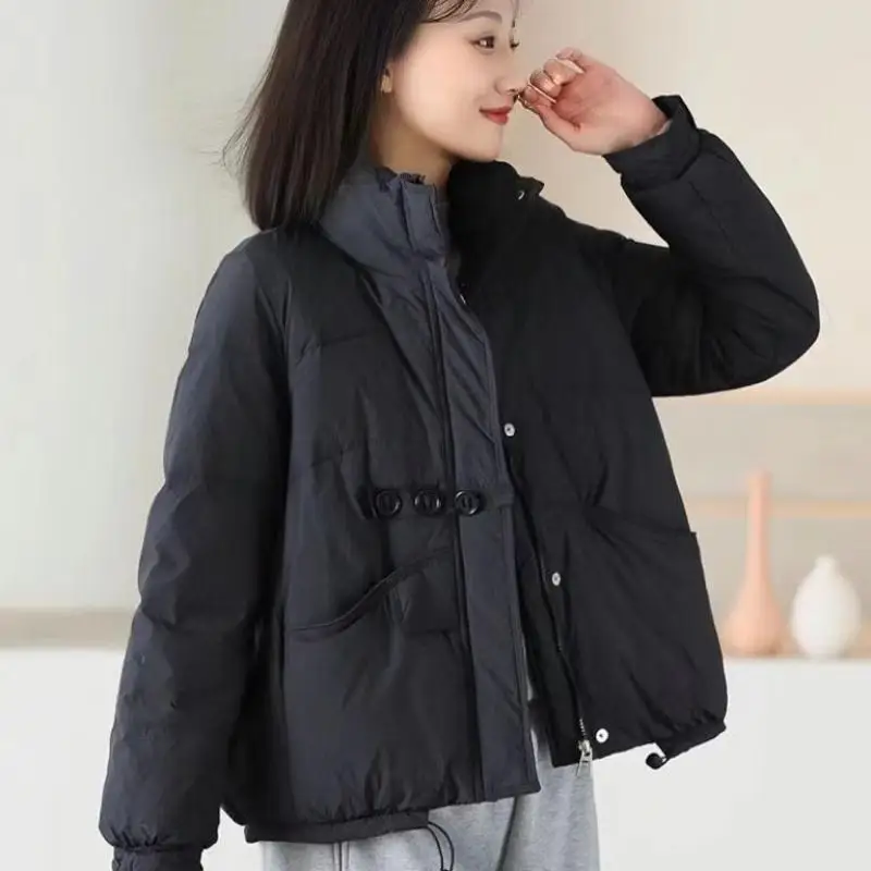 Women Winter Coat Ultra Light Duck Down Jacket Winter Coat Loose Warm Casual Solid  Parkas