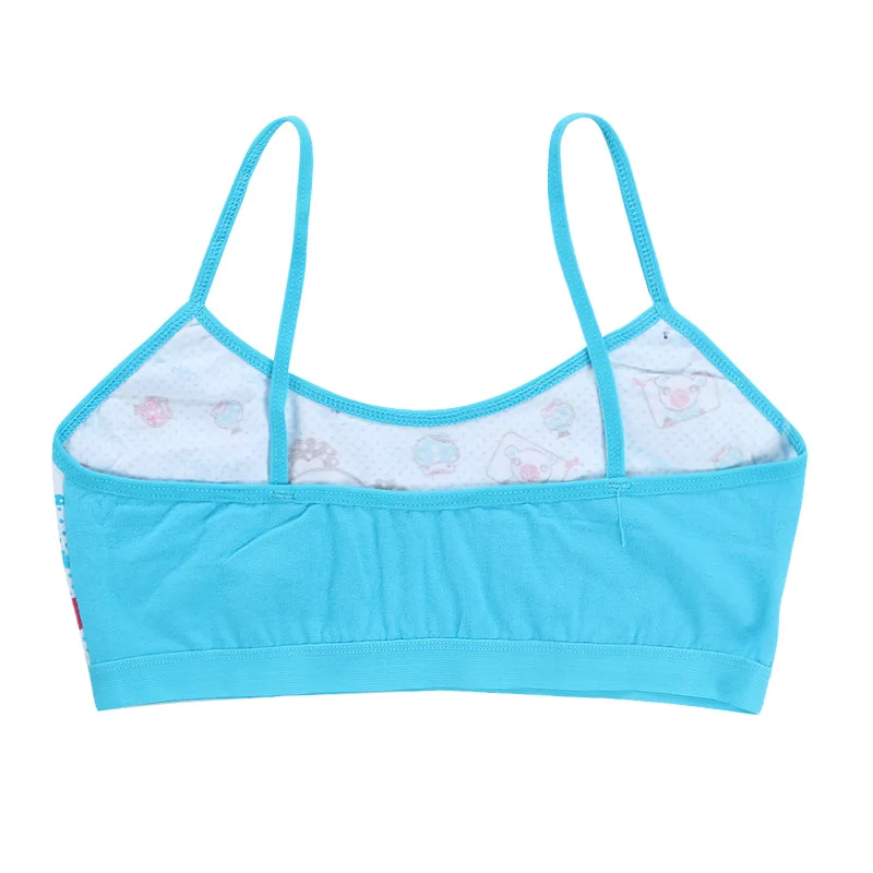 3pcs Hot Purbery Girls Vest Bras Cute Cartoon Teenage Young Children\'s Seamless Underwear Tube Tops Students Sports Training Bra