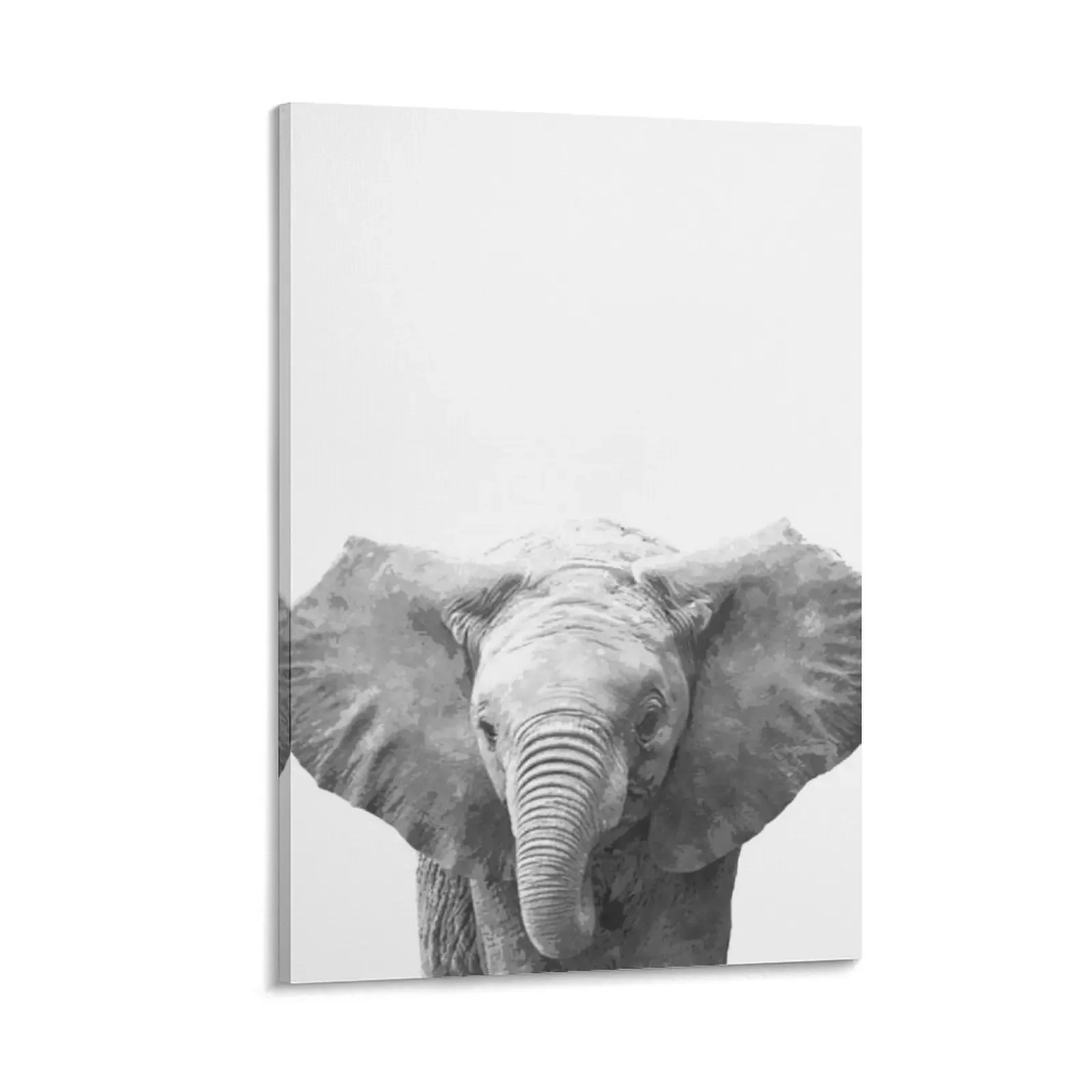

Black and White Baby Elephant Canvas Painting anime poster aesthetic room decor
