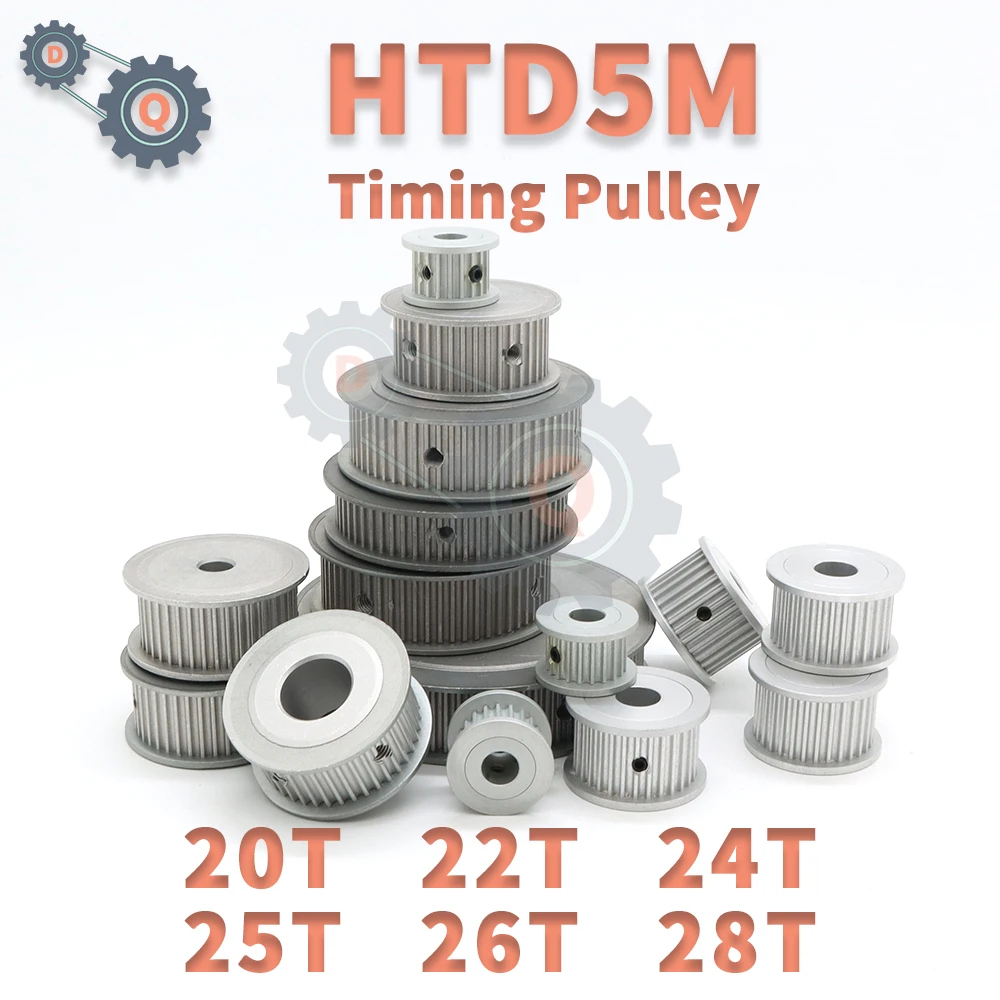

HTD 5M Timing Pulley 20T 22T 24T 25T 26T 28T Synchronous Wheel 20Teeth 22Teeth 24Teeth 25Teeth 26Teeth 28Teeth HTD5M Pulley Belt