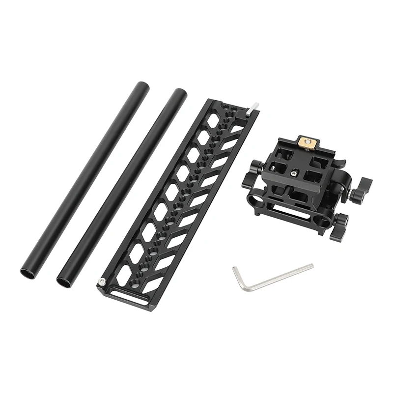 CAMVATE Quick Release 15mm Dovetail Baseplate with ARCA Clamp for DSLR Camera Cage Shoulder Mount 15mm Rail Support Tripod Mount