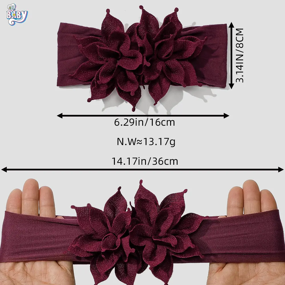 Newborn Baby Girl Headbands Baby Elastic Hair Band Head Flower Toddler Headband Cute Headwear Kids Accessories Nylon Hairban