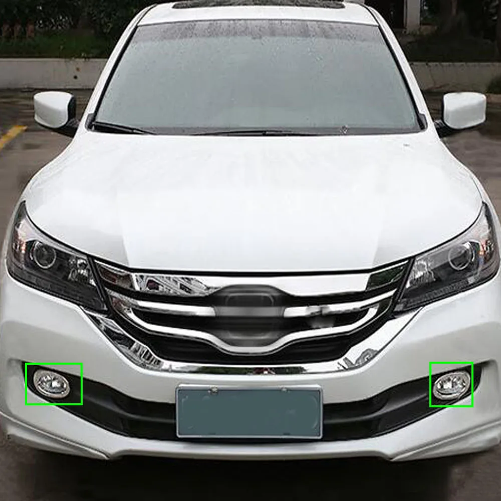 Car Body Front Fog Light Lamp Detector Frame Stick Styling ABS Chrome Cover Trim For Honda Accord Sedan 9th 2014 2015 2016 2017