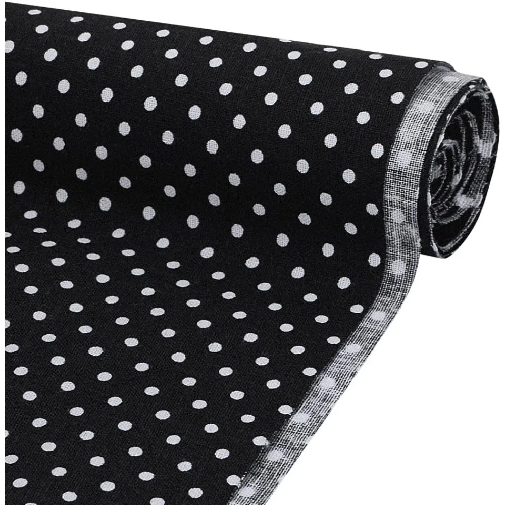 1.09Yards Black White Polka Dot Cotton Fabric 62inch Wide Dots Printed Craft Fabric Rectangle Cotton with 2mm Polka Dots