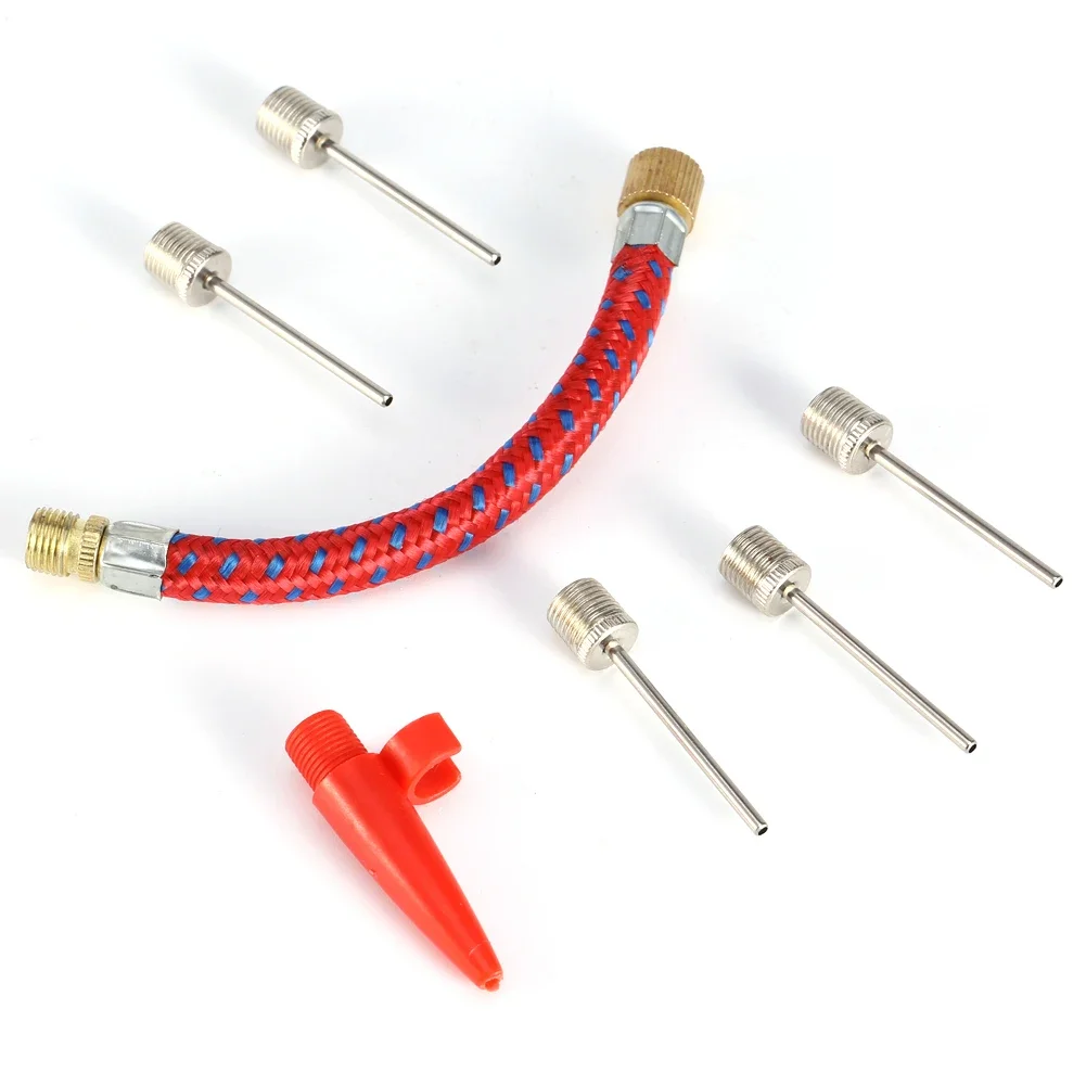 Kit di aghi per gonfiaggio da 7 pezzi, aghi per tubi flessibili per pneumatici da bici, basket, calcio, pallavolo, strumenti per pompe