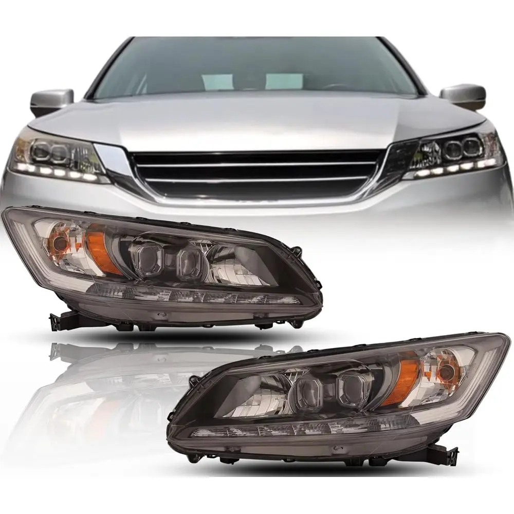 

LED lights Replacement or da Accord 2013 2014 2015 Touring Sedan A Certiied lamp Assembly Pair Set with LED DRL, Including Bulbs
