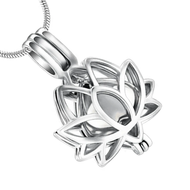 KX4B Brilhante Flor Jóias Urna Recipiente Cinzas Colares Medalhão Floral