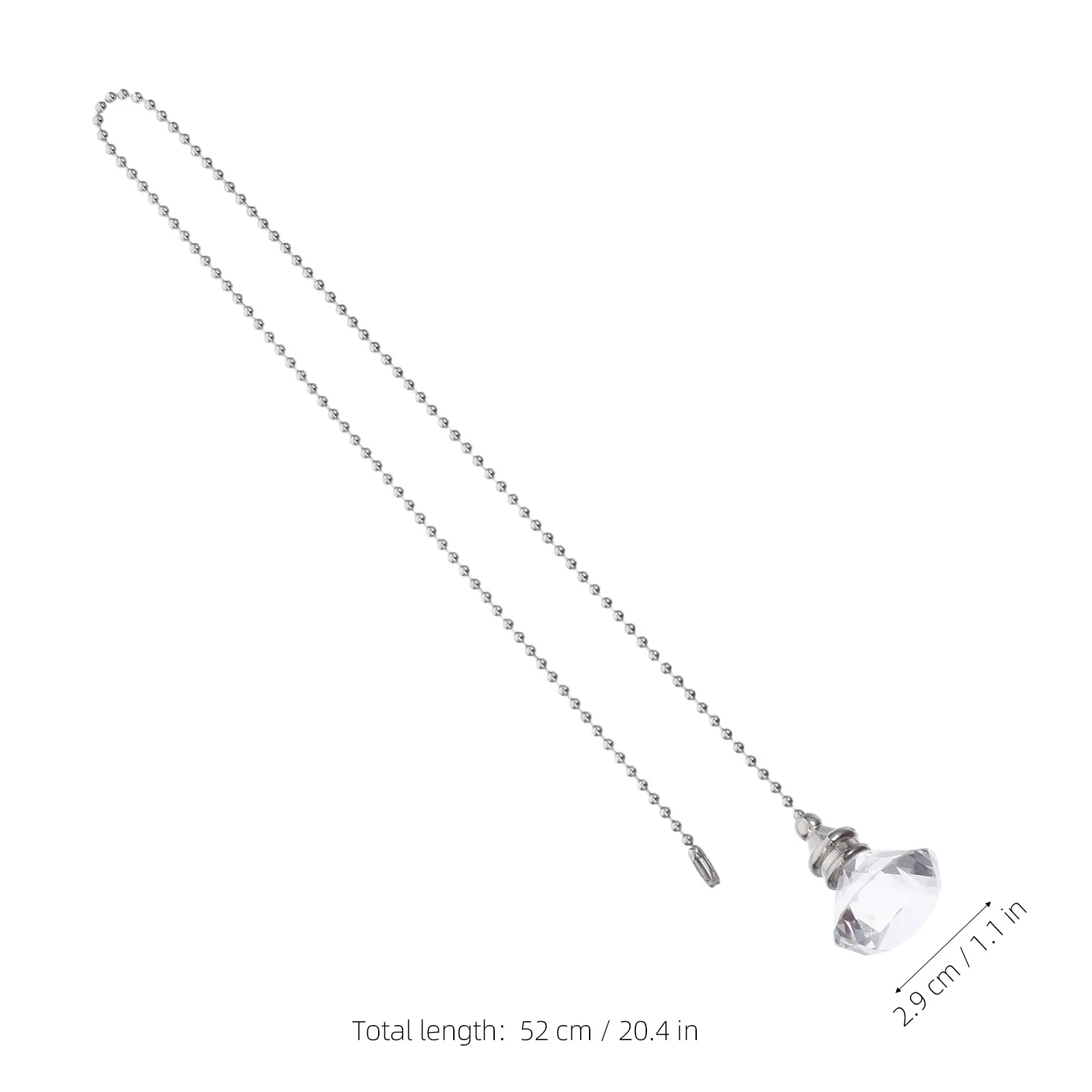 2 Buah Rantai Tarik Kipas Angin Plafon Kristal Dekoratif, Perpanjangan untuk Lampu dan Kipas Angin, Rantai Tarik untuk Kipas Angin Plafon