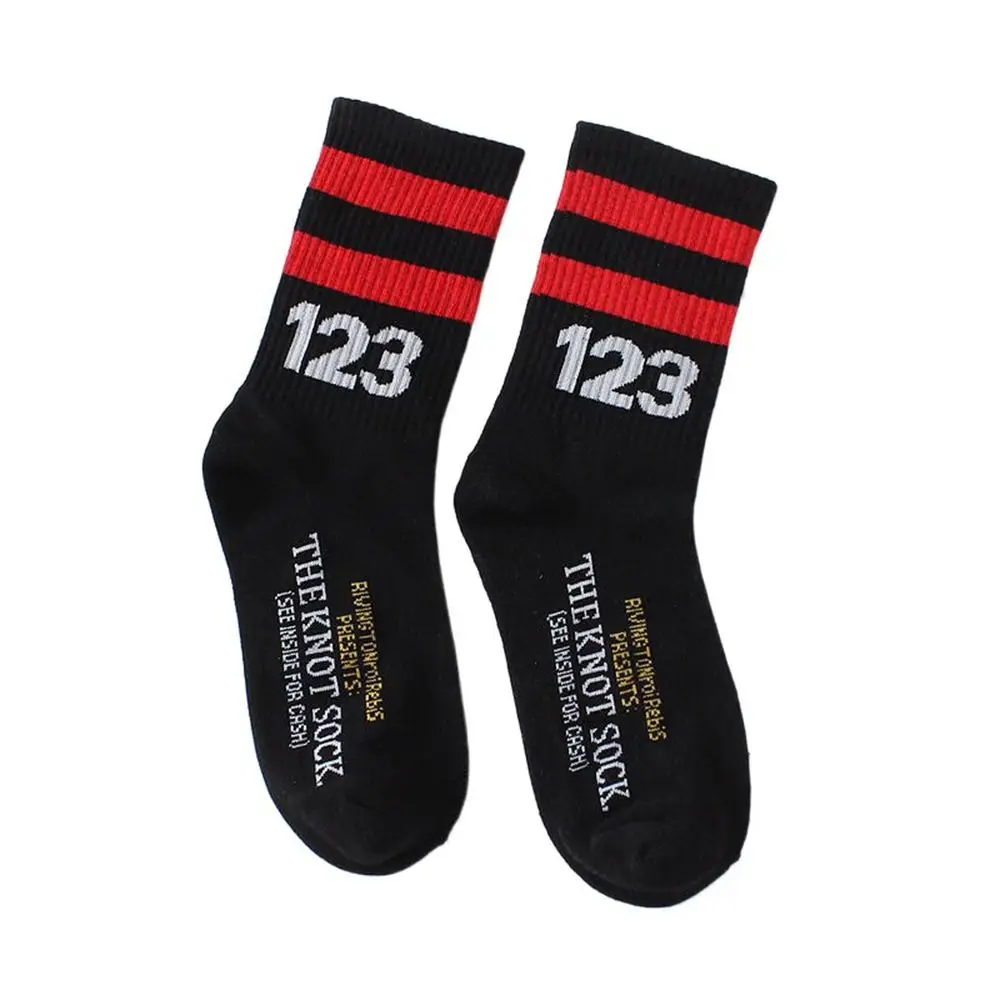 Harajuku Fashion Kawaii Sport For Men Calf Socks For Women 123 Cotton Middle Tube Socks Unisex Hosiery Number Socks Women Socks