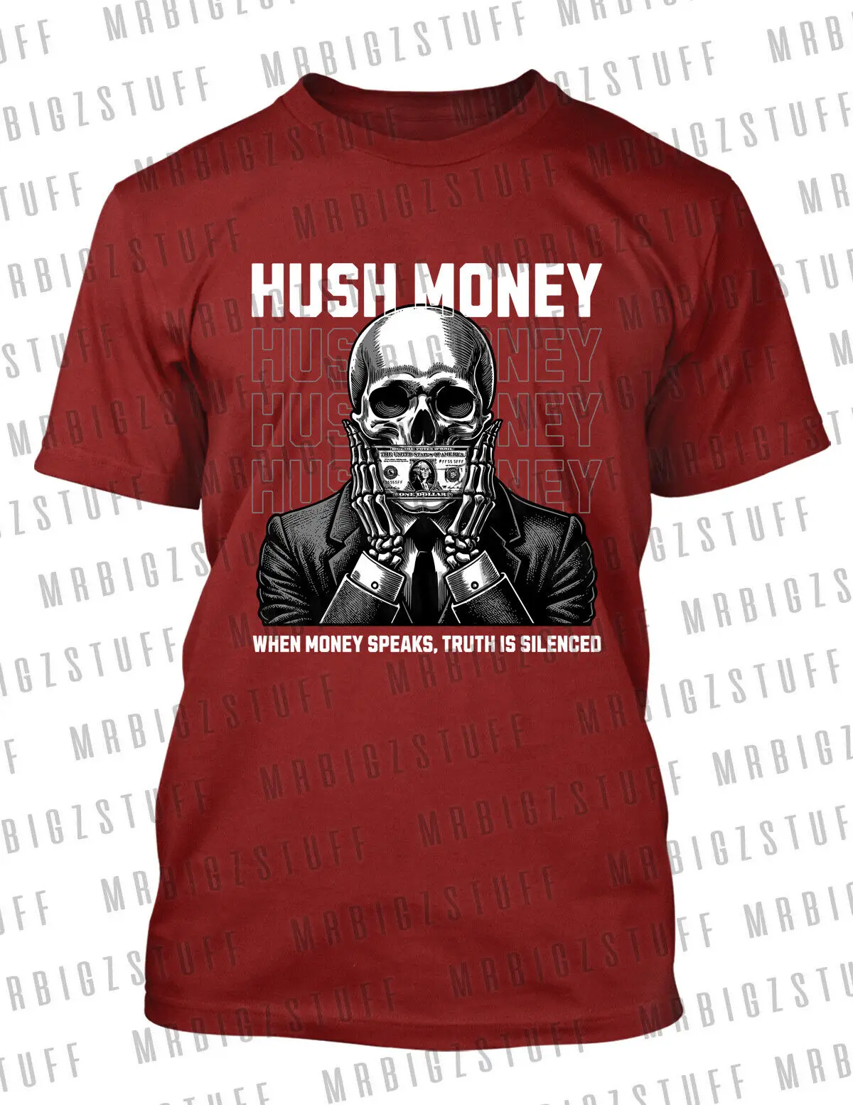 Mens Hush Money Tee Shirt Big Tall Small Pro Club Shaka RTP Hip Hop streetwear T