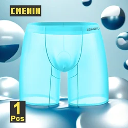 CMENIN Summer Ice Silk Men Underwear Sexy Transparent Gays Man Boxer Underpants Ultra-thin Men's Panties Sissy Sports Man Boxers