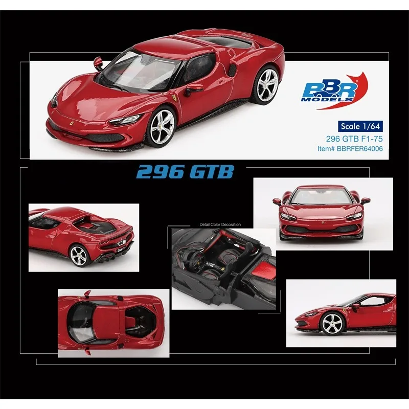 

BBR 1:64 296 GTB Rosso Imola Red Collection Miniature Diecast Metal Model Car