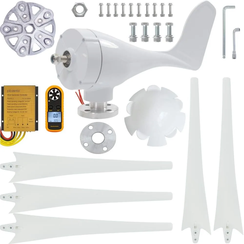 Wind Turbine Generator Kit 400W 12V with 5 Blade, with Charge Controller, Wind Power Generator for Marine, RV, Home