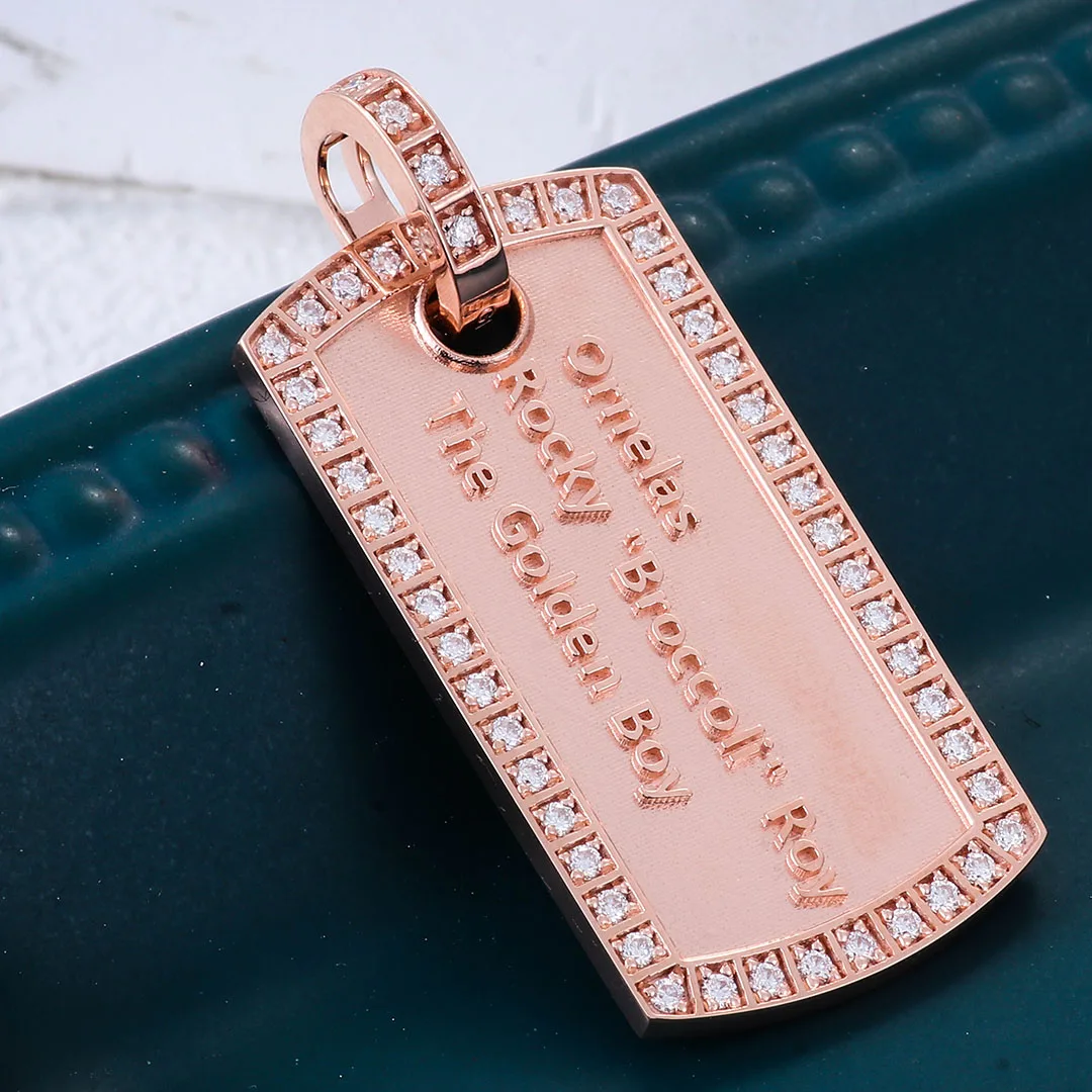 بروفانس مربع قلادة للرجال مويسانيتي الهيب هوب المعلقات للنساء 10K روك قطرة قلادة ميامي مغني الراب قلادة للرجل