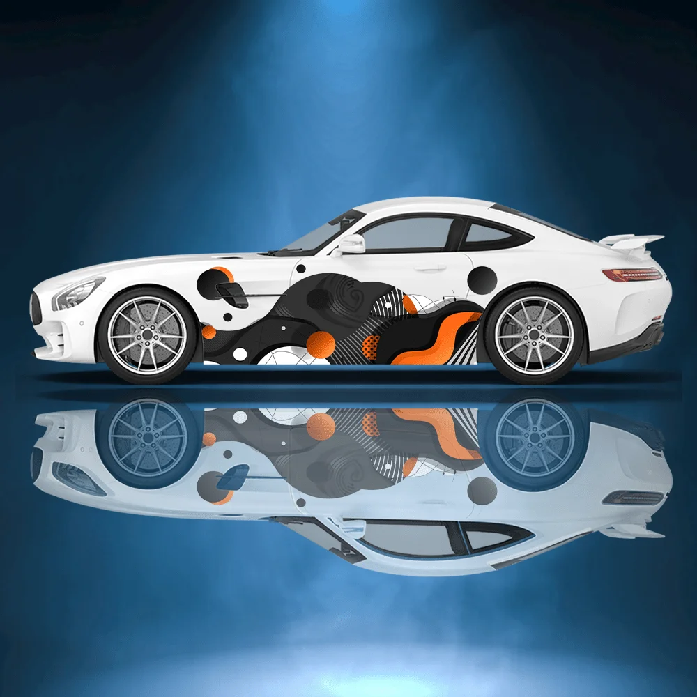 

3D Circle Line Sticker Car Decal Full Body Floral Decoration Covering Scratches Protect Car Decal Waterproof Car Vinyl Wraps