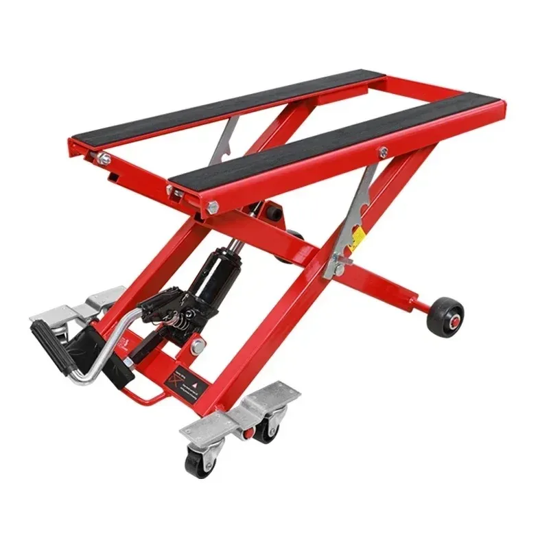 Small maintenance household hydraulic motorcycle lift, portable lifting height maintenance platform support frame,500kg