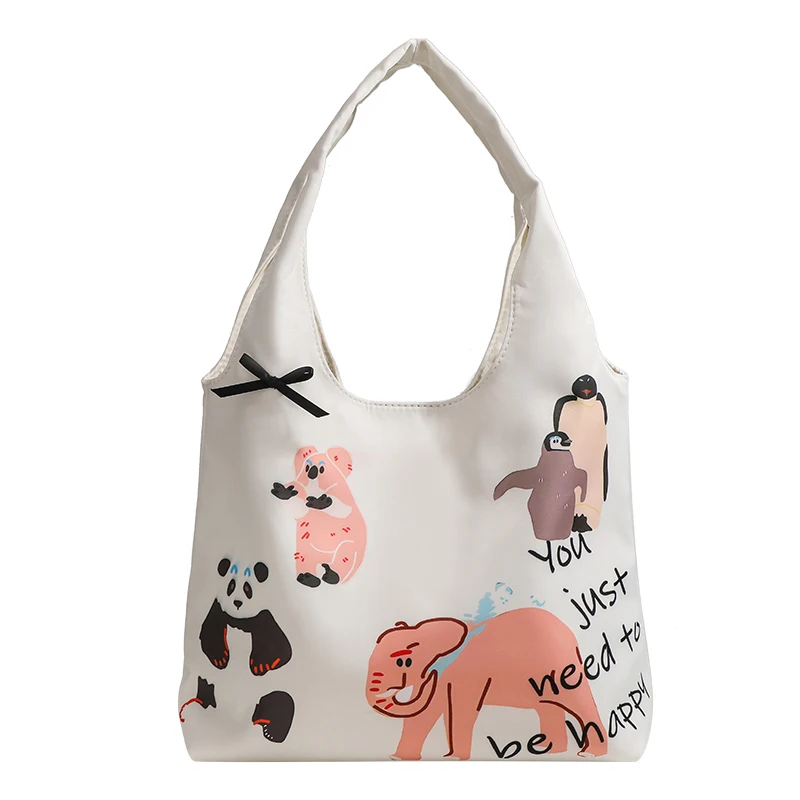 

2024 New Large Capacity Minimalist Tote Bag Women's Hand Bag Cartoon One Shoulder Tote Bag Hobo Canvas Handbag