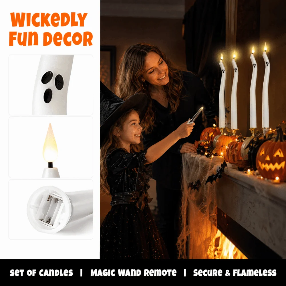 S-Shaped LED Electronic Candles Twisted Long Stem Long Pole Flameless Candles Flickering Battery Operated Fake Candles