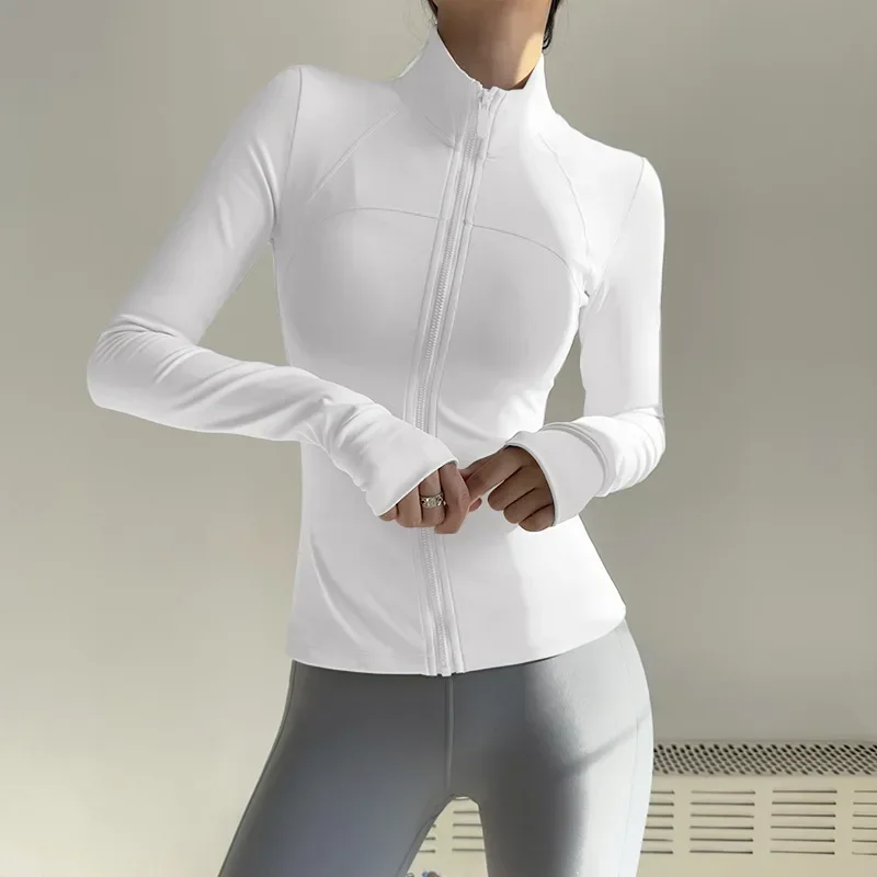 Women Zip Fitness Clothes Long Sleeve Sports Jacket Gym Clothes Woman Yoga Shirt Quick Dry Top Sunscreen Sportswear Yoga Clothes