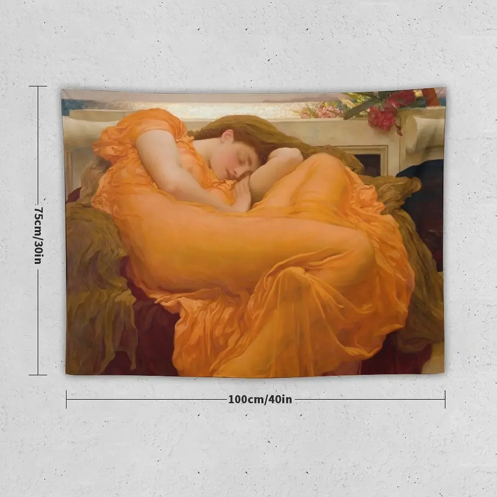 Flaming June - Frederic Leighton, 1st Baron Leighton Tapestry Room Decor Aesthetic Wall Carpet Tapestry