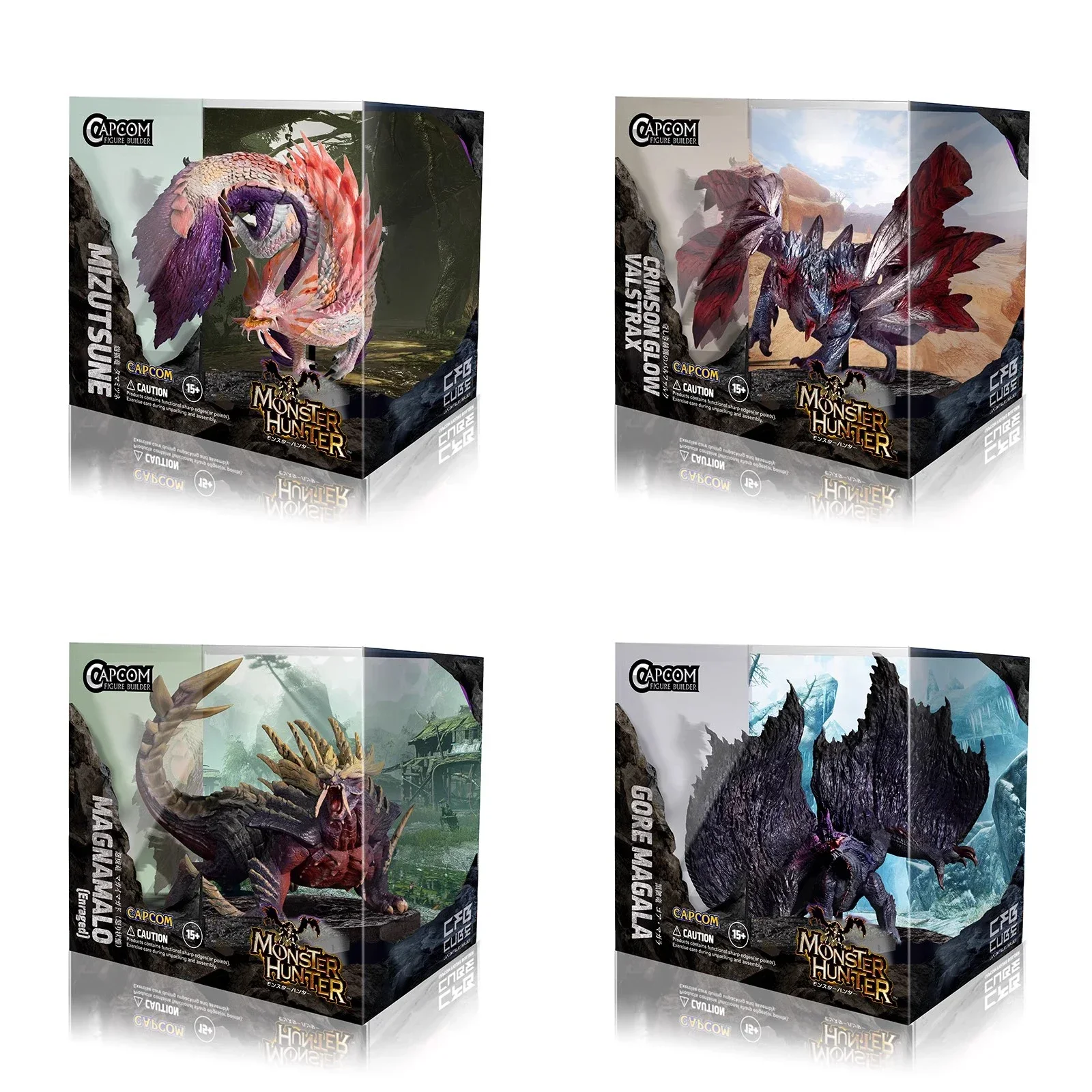 Monster Hunter CUBE Zinogre Amatsu Crimson Glow Valstrax Gore Magala MAGNAMALO Mizutsune Monster Dragon Figure Model Toys