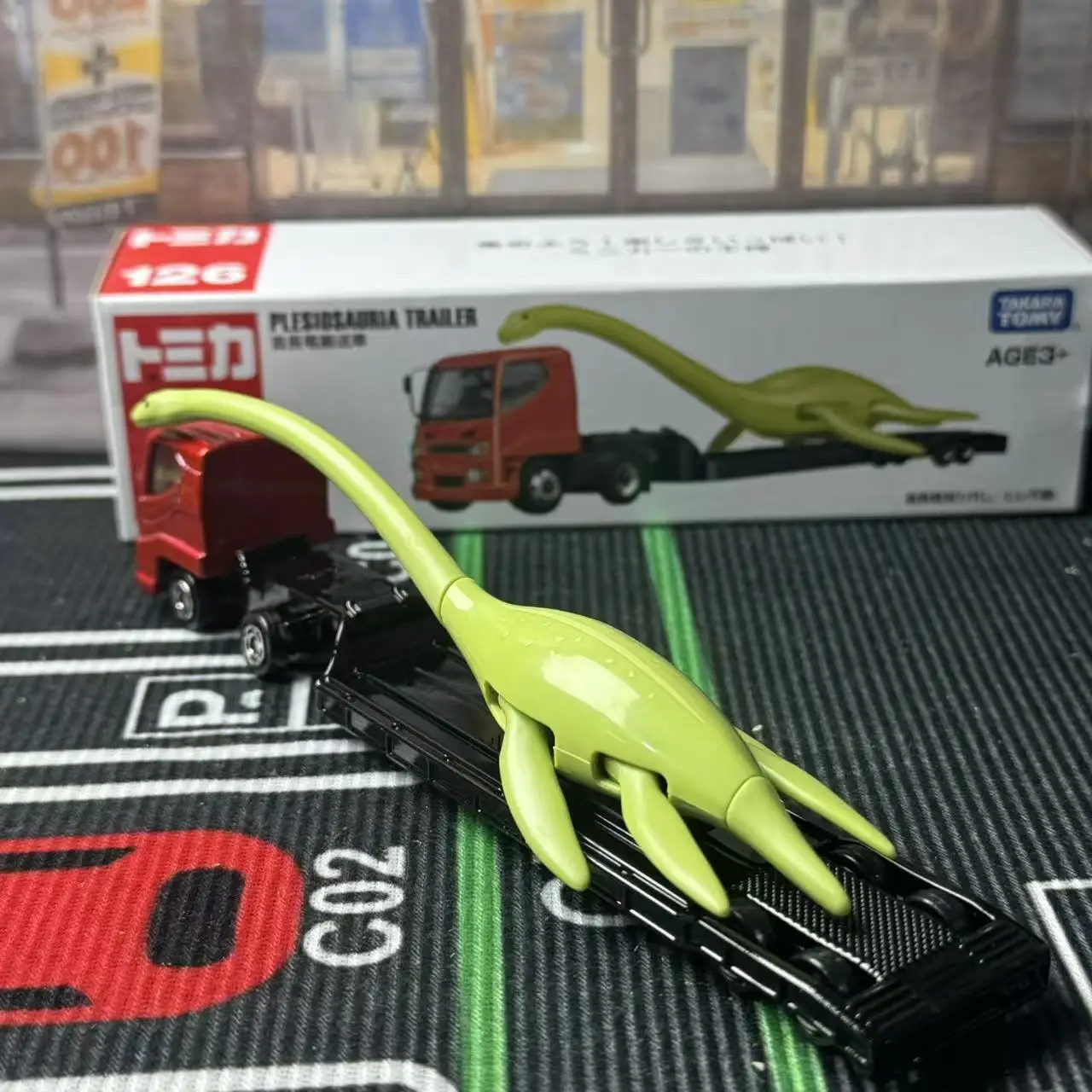 

Takara Tomy Tomica No.126 Plesiosauria Trailer Asia Ed. Alloy Car Model Diecast Toy Vehicle For Kids Gift