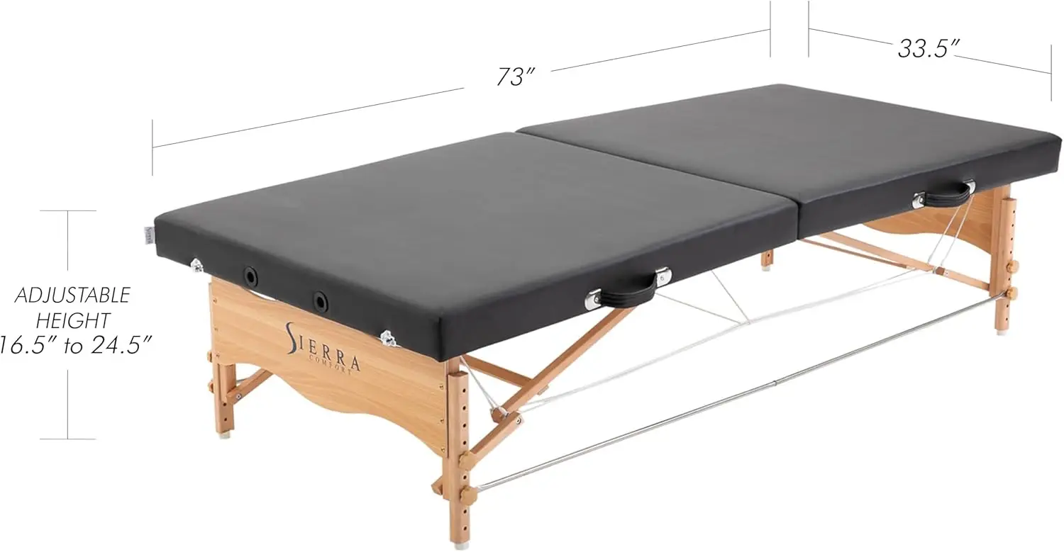 Comfort Low-Level Portable Massage Table,  (Black)