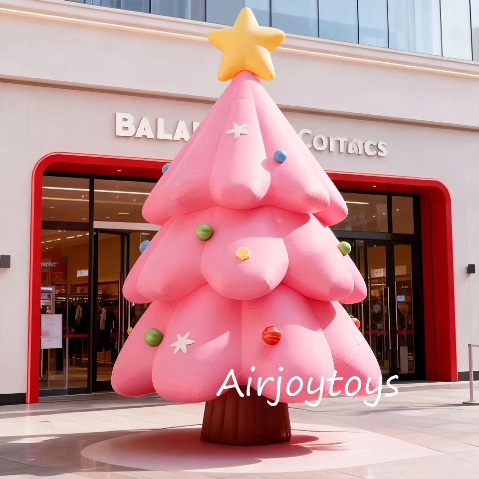 Nuovi stili Albero di Natale gonfiabile gigante da 20 piedi con confezione regalo a LED Ornamenti natalizi gonfiabili per decorazioni per feste in prato all'aperto