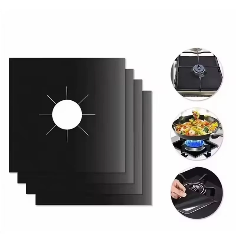 1/2/4/6Pcs Gas Stove Protector Cooker Cover Liner Clean Mat Pad Kitchen Gas Stove Stovetop Protector Kitchen Accessory Utensils