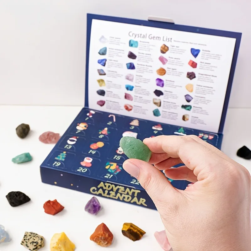 24 Ore Blind Box Crystal Christmas Advent Calendar Christmas Countdown Calendar Nature Exploration Xmas Gift Box Kids Girls 2025