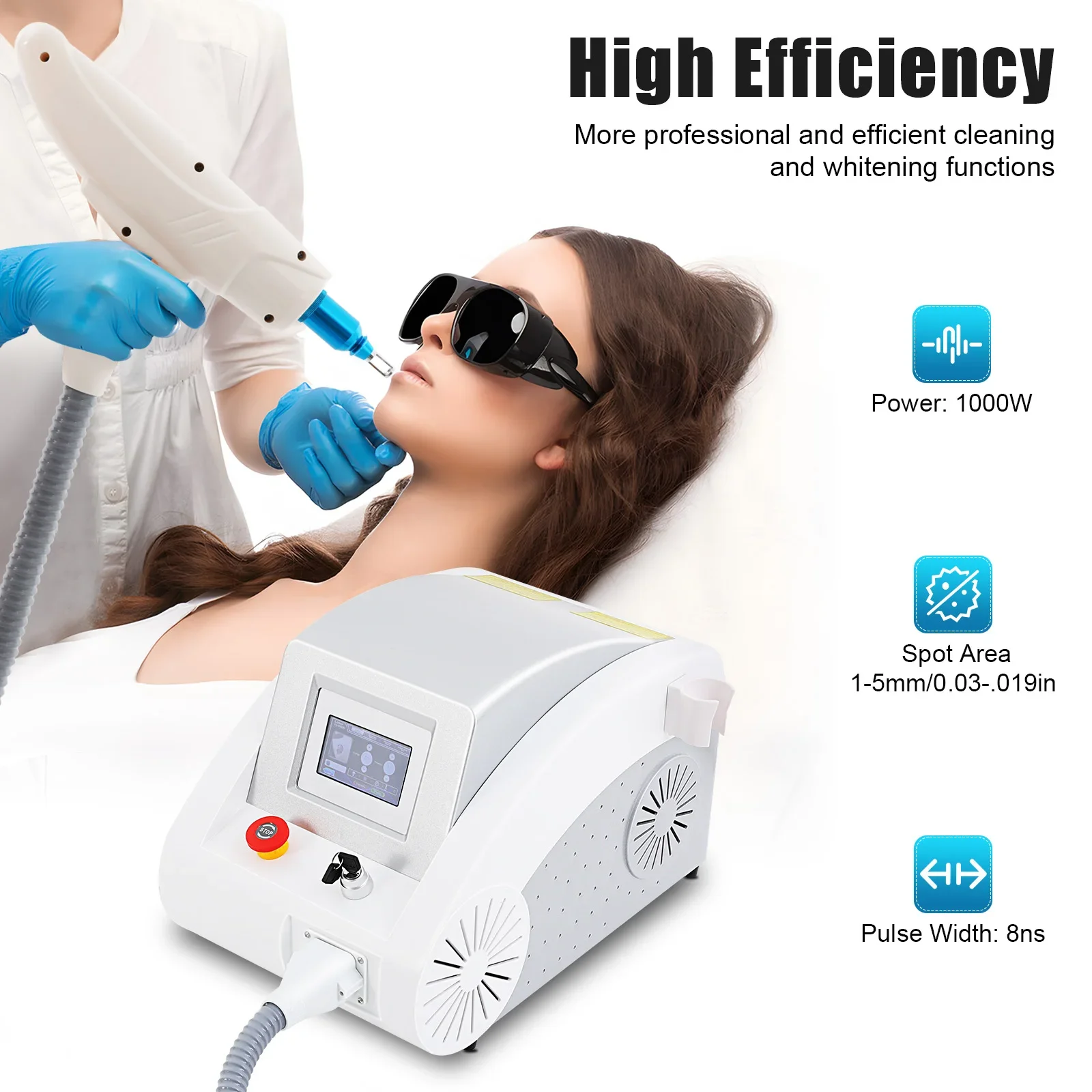 Portable Tattoo Cleaning Machine Eyebrow Washing Machine 1000W Salon Beauty Machine Laser Remover 1-10HZ