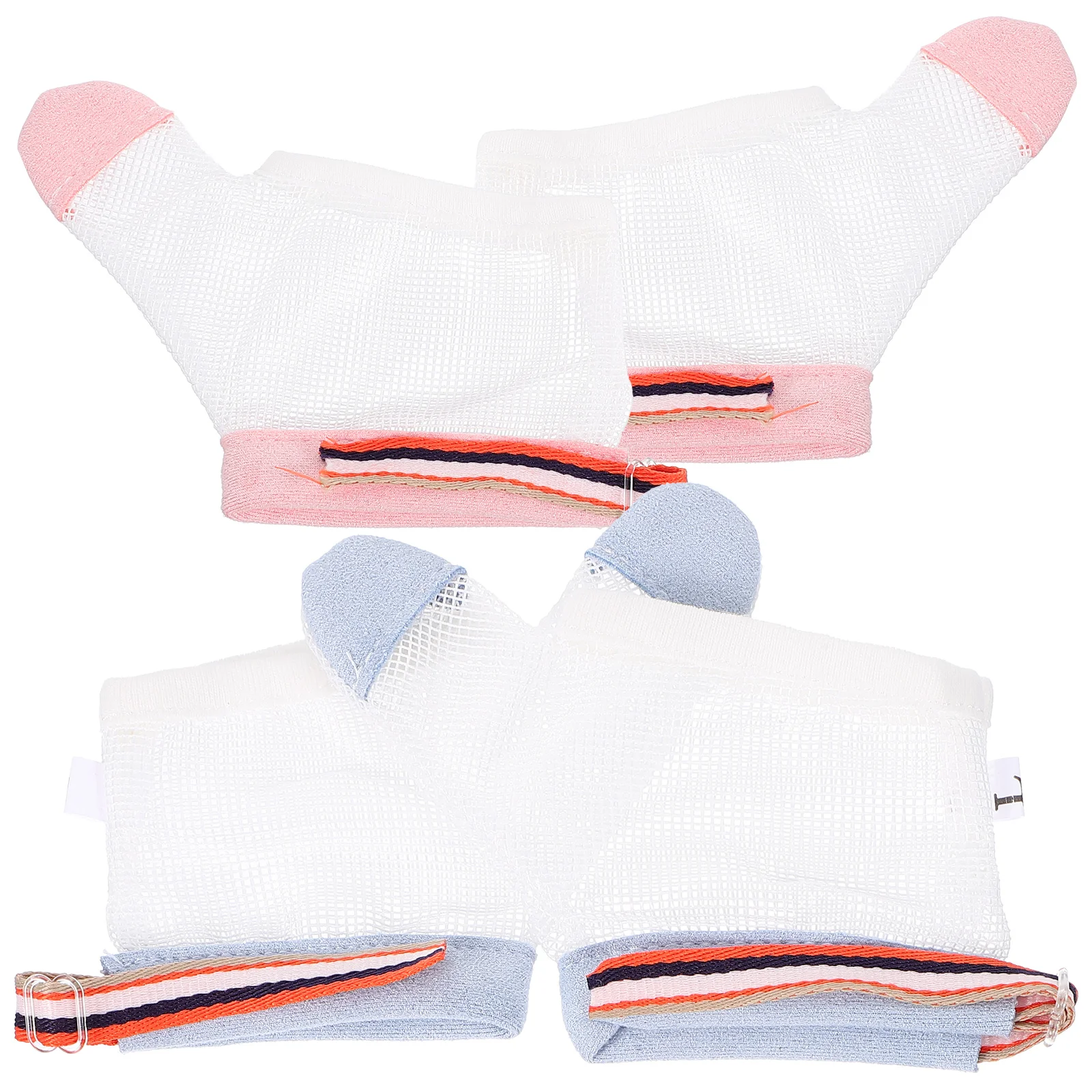 2-paar anti-eethandschoenen Babyhandbijten Preventie Duimbeschermer voor baby's Peuterbeschermer voor het zuigen van nylon stop