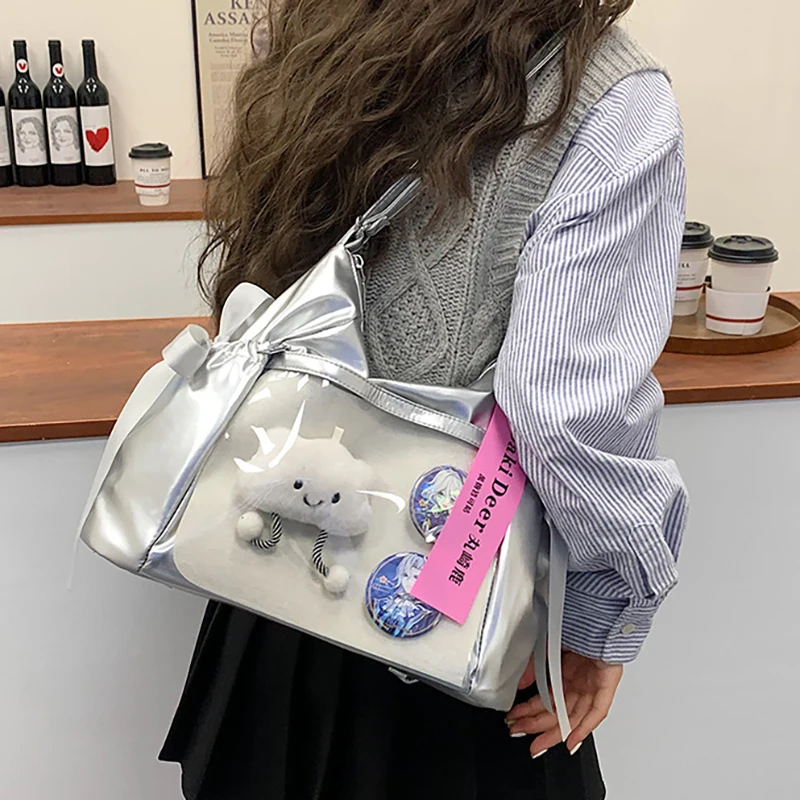 

HAEX Sweet Girl Tote Bags Fashion 2025 New Ribbon Bow Crossbody Shoulder Bolso Mujer Large Capacity Multifunctional Backpack