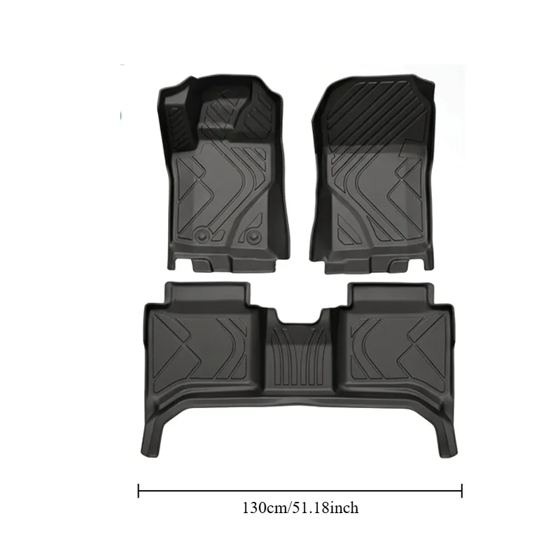 Floor Mat Cargo Liner For Ford Ranger Next-Gen T9 Double Cab 2023-2026 TPE Floor