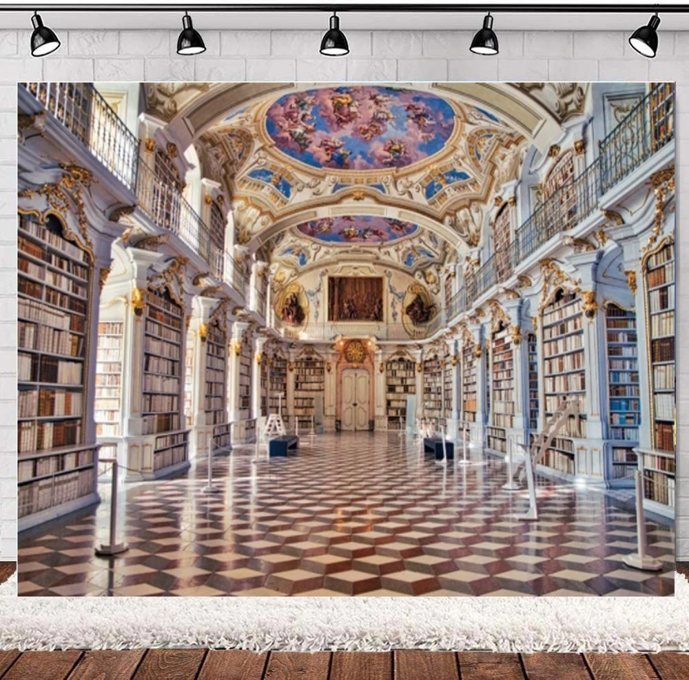 Italy Stift Admont Bibliothek Photography Backdrop Church Architecture Hall Scene Background Travel Wedding Holiday Portrait