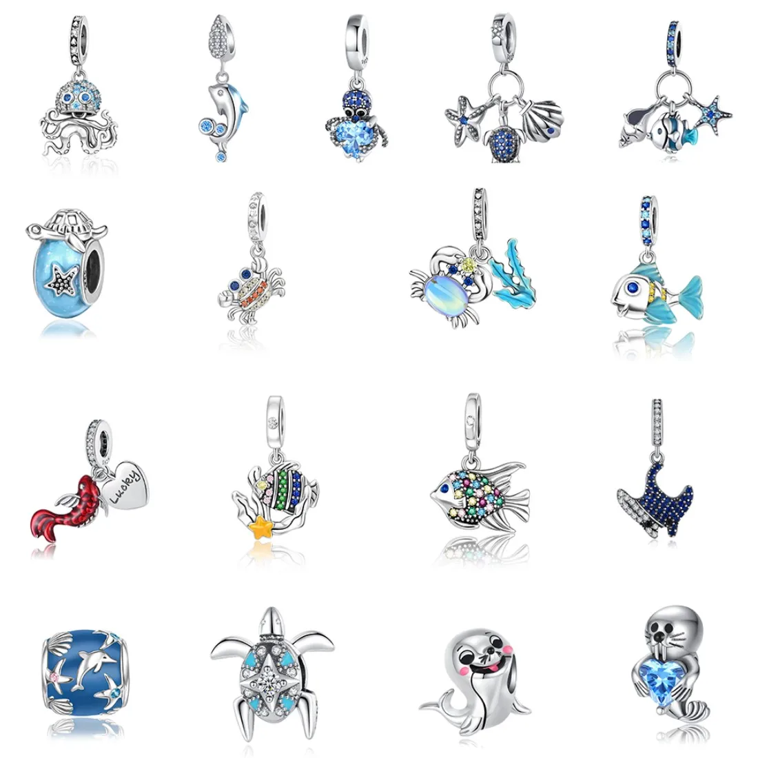 

Подвеска из стерлингового серебра 925 пробы с бусиной в виде морского обитателя, совместимая с оригинальными браслетами и ожерельями, для мужчин и женщин, подарок для самостоятельного изготовления украшений