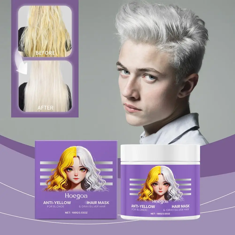 

Anti-Yellowing Hair Mask Purple Moisturizing Conditioner Hair Smooth Damaged Care Moisturize Nourishing Soft Repair Hair Fr Y3R2