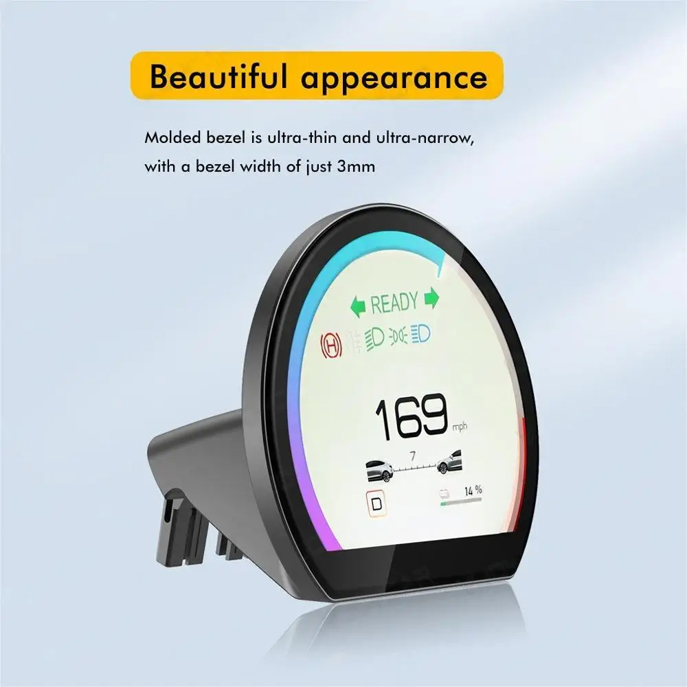 2024 New Treding Products Car Interior Parts Mini Dashboard 3.6 Inch Head Up Displays Instrument Cluster for Tesla Model 3/Y