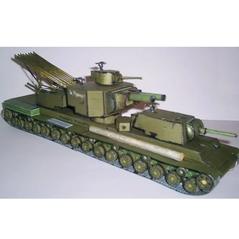 1:50 Sowjetunion KV6 schwerer Panzer Tierskulptur Panzer Papercraft Schlafzimmer Wohnzimmer handgemachtes DIY geometrisches Origami-Modell