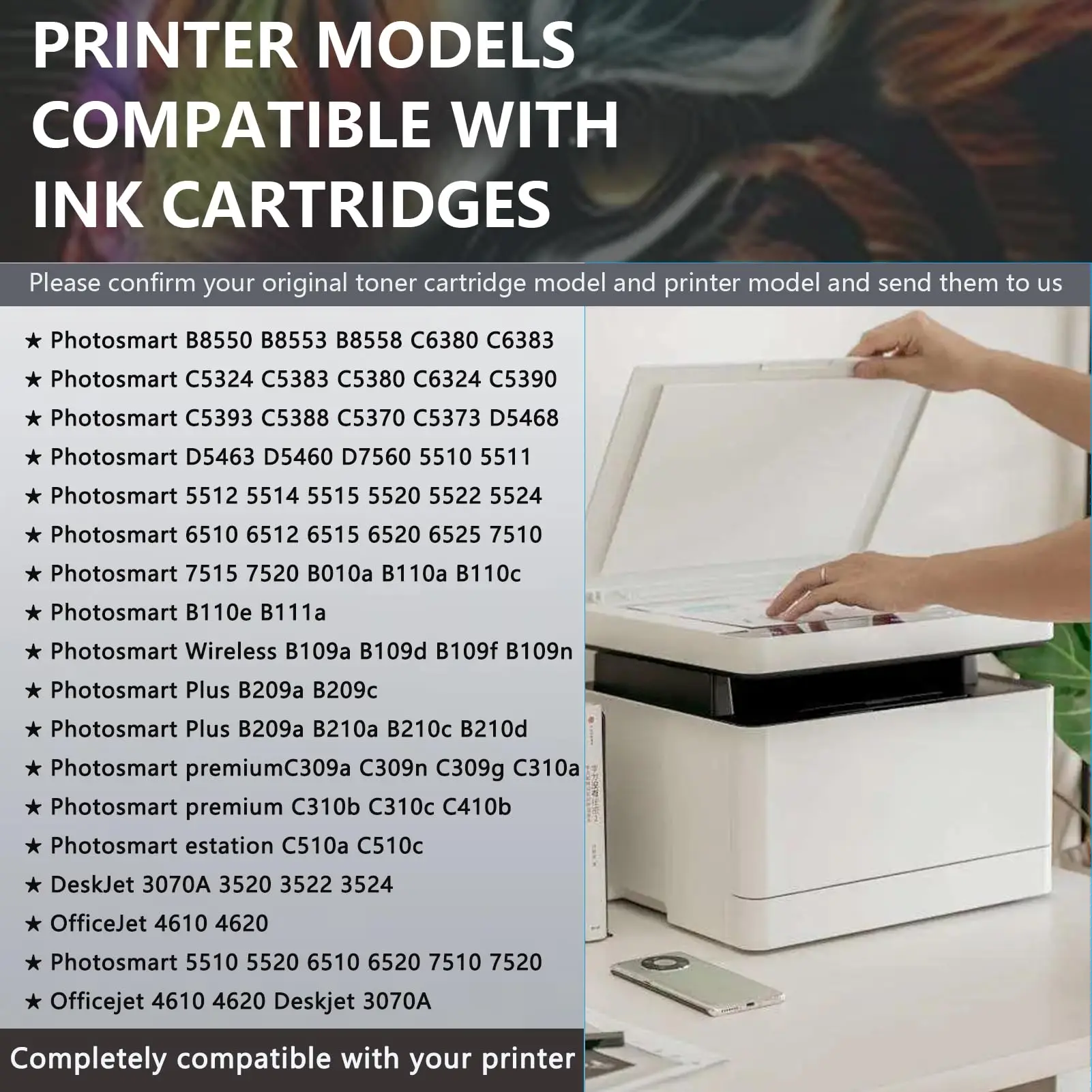 364XL 364 XL Ink Cartridge Compatible for HP364 for HP Photosmart 5520 5524 6510 6520 7510 B109 B110 B209 B210 C309 C310 C410
