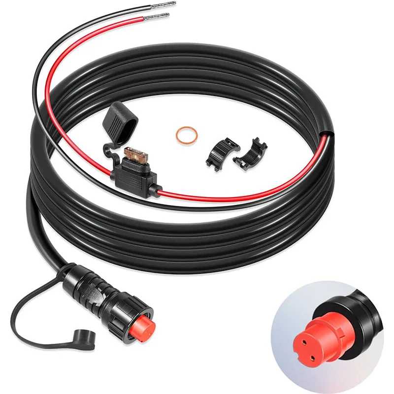 Replace for Garmin 010-11425-01 Threaded Power Cable 6ft./1.8m-fit for Garmin GLS, GPSMAP, GSD, LiveScope - Include Locking Ring