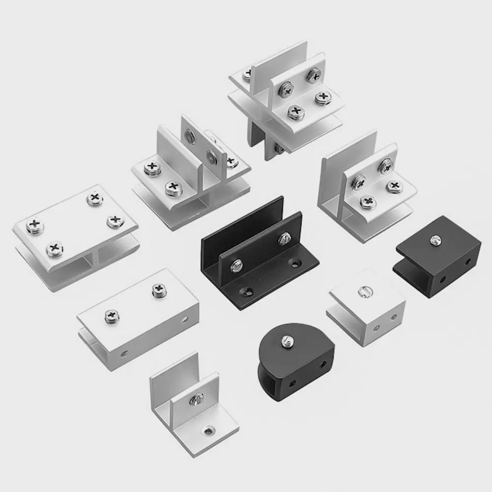For 6-12mm Furniture Hardware Glass Clamp Glass Plated Brackets Zinc Alloy Chrome Finish Shelf Holder Support Brackets Clips