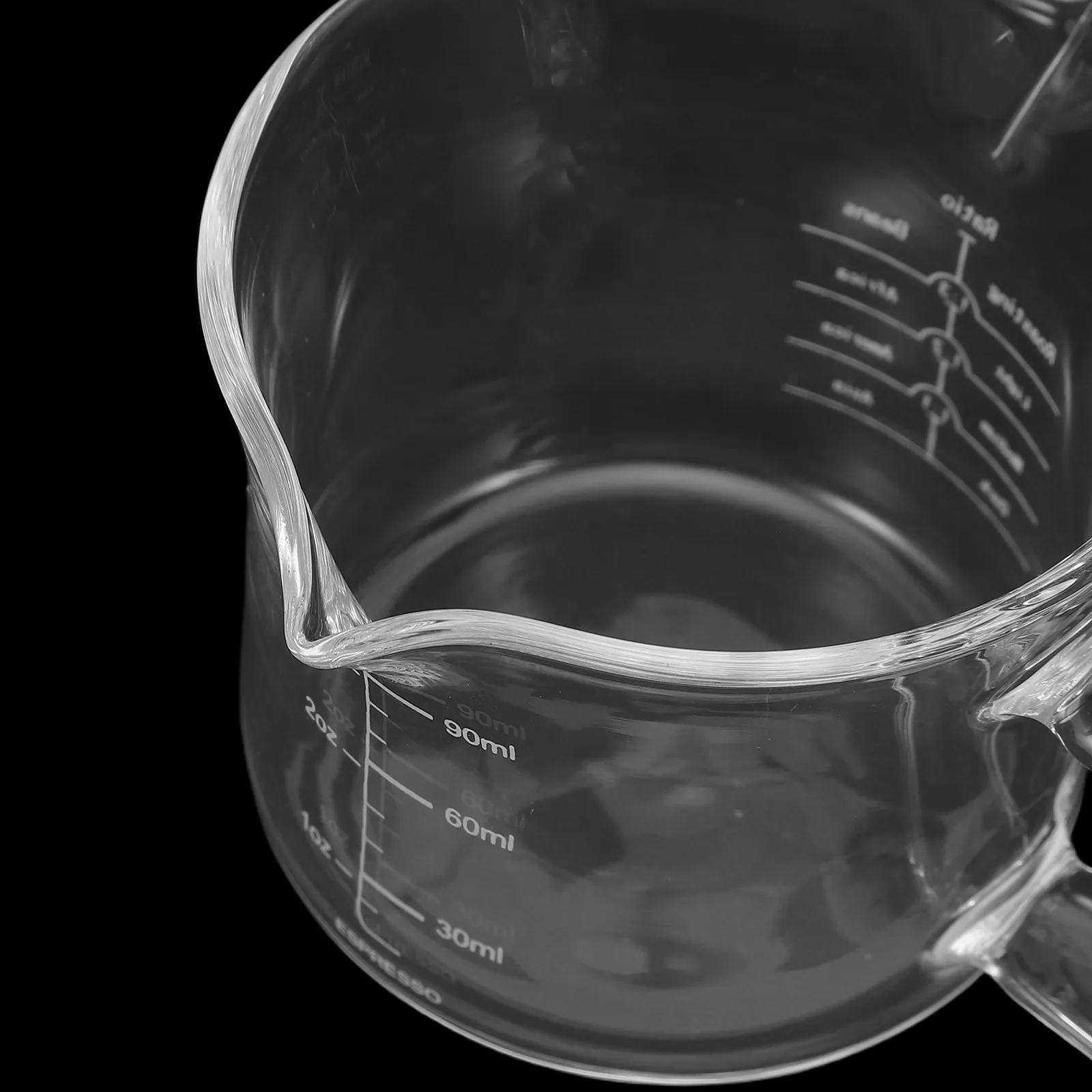 Glass Milk Creamer Double Spouts 100Ml Espresso Measuring Cup Coffee Frothing Pitcher Beverage Pouring Pitcher view 2