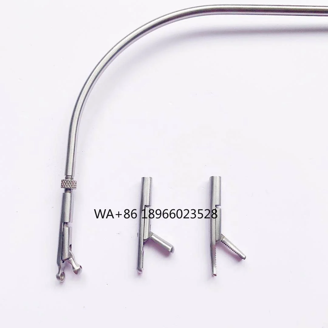 Pinça laríngea indireta de alta qualidade com três cabeças Instrumentos otorrinolaringológicos Instrumentos de laringoscopia