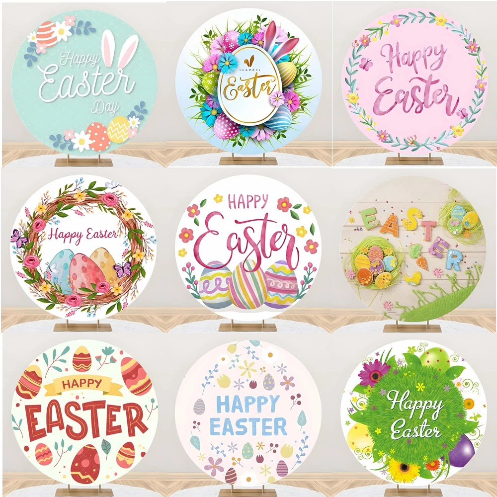 

Round Easter Bunny Egg Garland Background Party Decoration Props Customizable Room Decoration Photo Studio Shooting Background