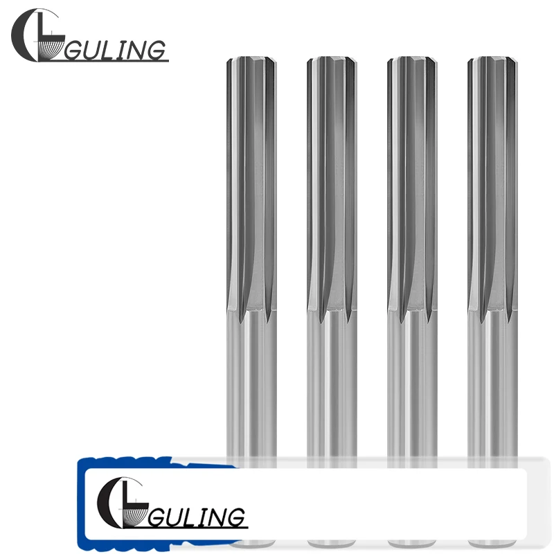 GULING 1.1 - 11.9 ملم مخرطة كربيد مطلية لولبية مستقيمة فلوت H7 رمي قاطع معدني من الفولاذ المقسى 4 6 فلوت أداة ثقب CNC