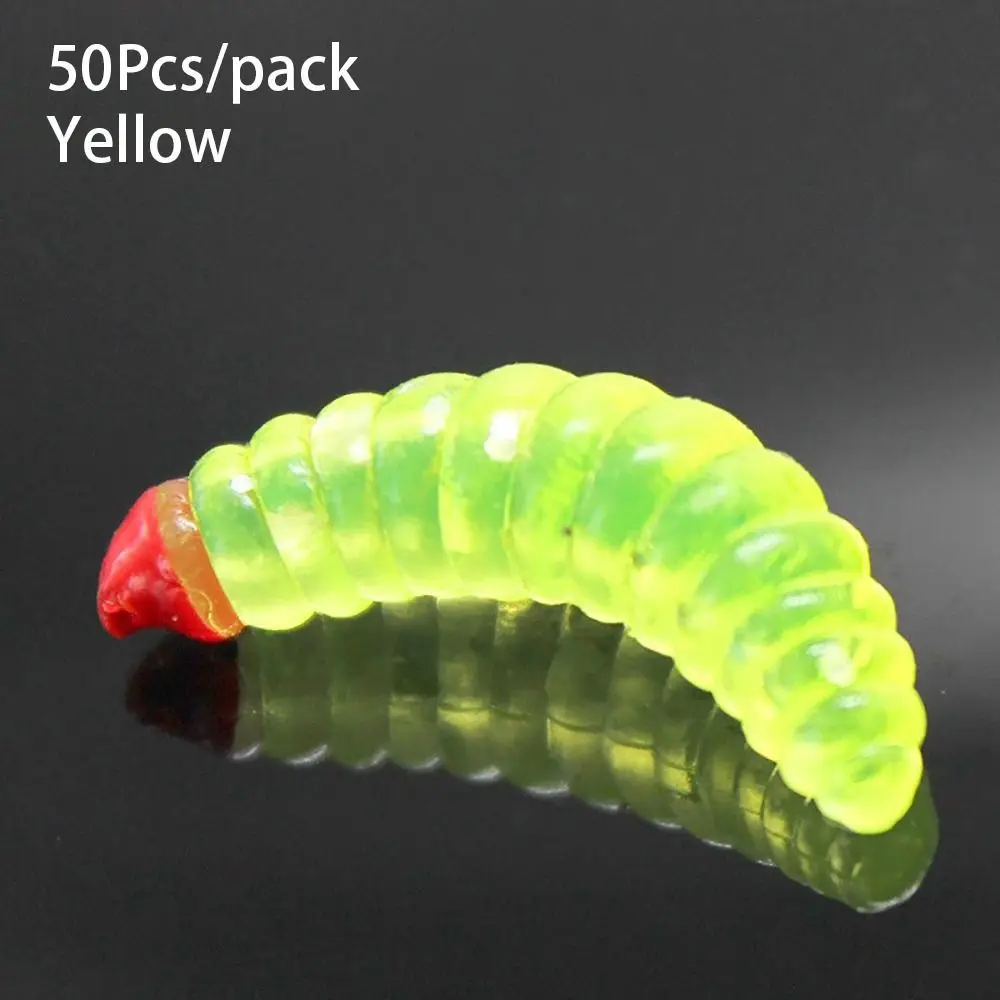 

50Pcs New Fishing Tackle Soft Fishing Lure Wobbler Silicone Artificial Bait Fluorescent 2cm 0.4g Worm Lures