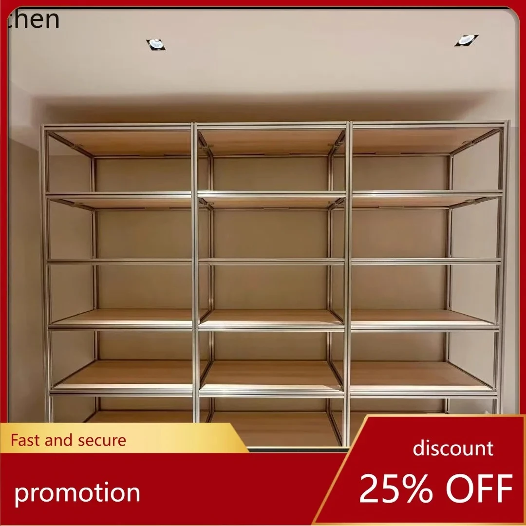 PYH Birch Aluminum Profile Floor-standing Multi-layer Display Cabinet Product Display Cabinet Storage Organizer Shelf