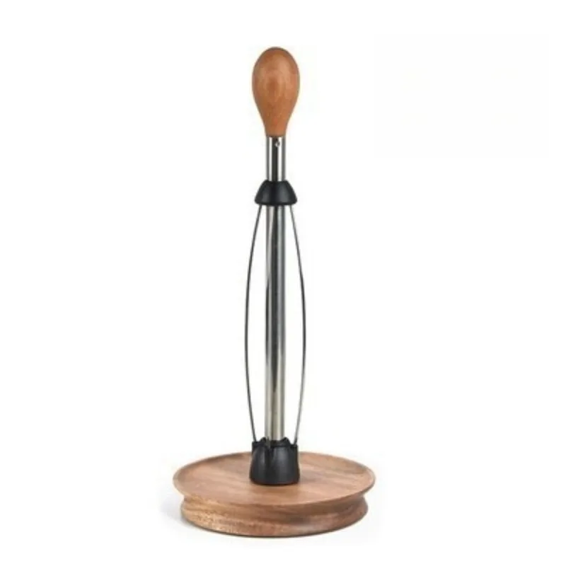 Solid Wood Tissue Rack No Punching Beech Roll Paper Storage Rack Column Kitchen Tissue Vertical Rack